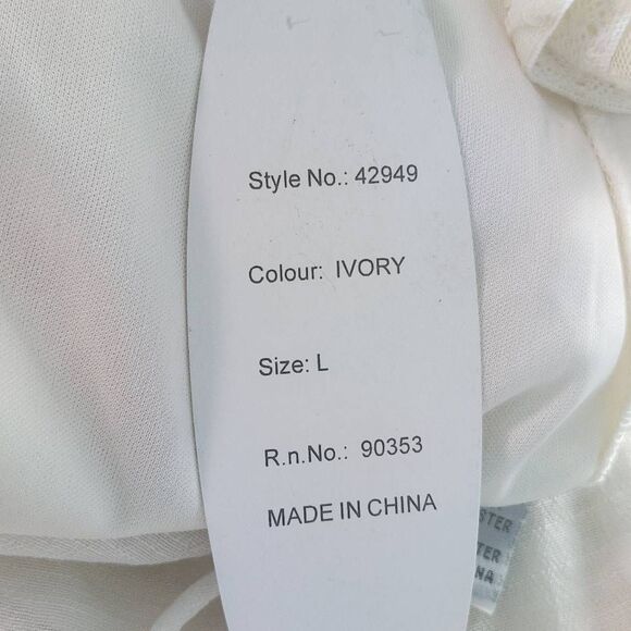 J. Gee Cream Boho Mini Dress NWT Size Large Ivory Lace Shift Style Boho Dress - Picture 10 of 14